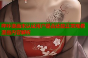 哔咔漫画未认证用户是否还能正常观看漫画内容解析